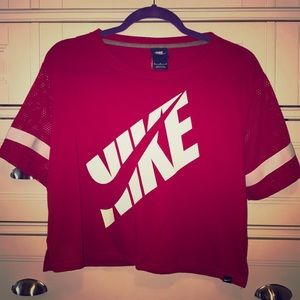 Red Nike crop top